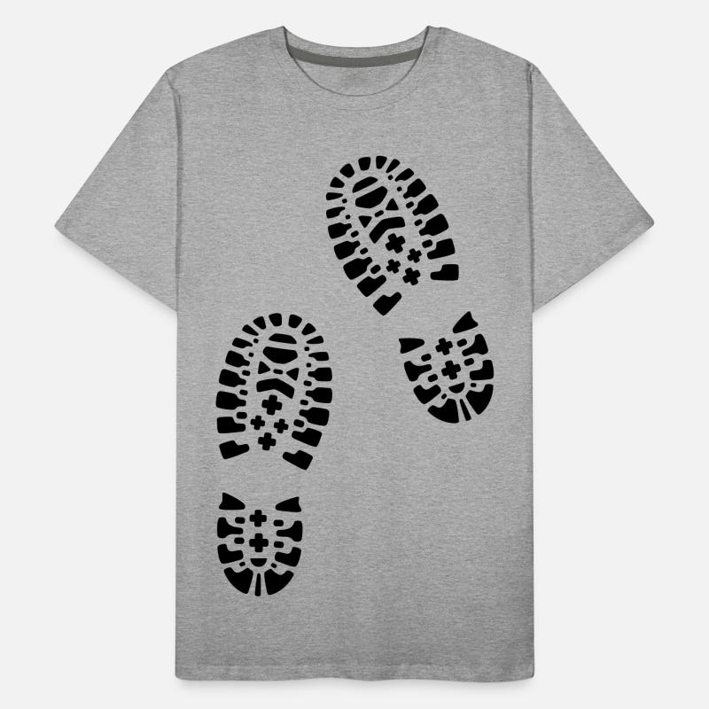Bottes de randonnée, empreintes de pas T-shirt bio Premium Homme