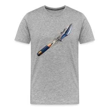 Shimmering Spear of Art - Men's Premium Organic T-Shirt - heather grey - Front - Damien (186cm)