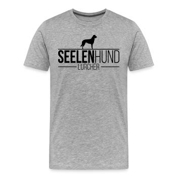 Lurcher Seelenhund Hunde Wilsigns - Männer Premium Bio T-Shirt - Grau meliert - Vorne - Damien (186cm)