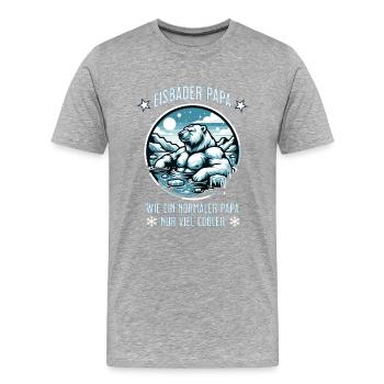 Der Eisbär Eisbader – Kältetherapie im Eisbad - Männer Premium Bio T-Shirt - Grau meliert - Vorne - Damien (186cm)