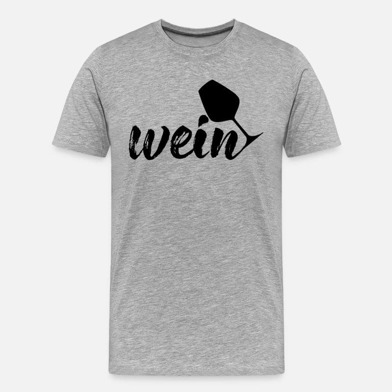 Wein, schwarz - Männer Premium Bio T-Shirt - Grau meliert