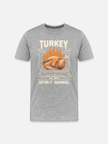 Thanksgiving Truthahn - Männer Premium Bio T-Shirt - Grau meliert