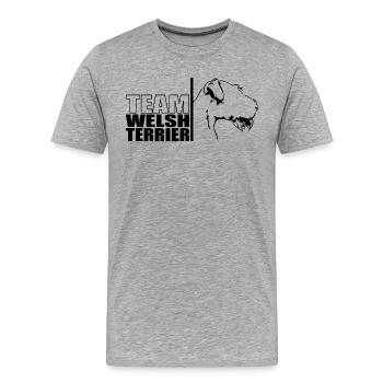 TEAM Welsh Terrier Dog Dog Wilsigns - Men's Premium Organic T-Shirt - heather grey - Front - Damien (186cm)