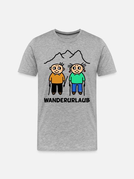 Wanderurlaub wandern - Männer Premium Bio T-Shirt - Grau meliert