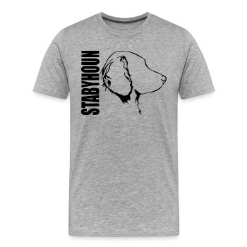 STABYHOUN Profil Chiens Wilsigns - T-shirt bio Premium Homme - gris chiné - Devant - Damien (186cm)