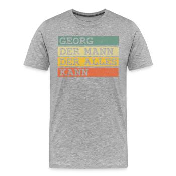 Der Mann Der Alles kann Georg - Männer Premium Bio T-Shirt - Grau meliert - Vorne - Damien (186cm)