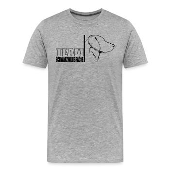 TEAM Schwarzwildbracke Hunde Hund Wilsigns - Männer Premium Bio T-Shirt - Grau meliert - Vorne - Damien (186cm)