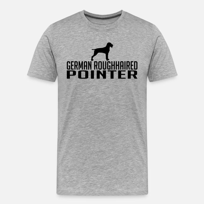 GERMAN ROUGHHAIRED POINTER Hunderasse Wilsigns - Männer Premium Bio T-Shirt - Grau meliert