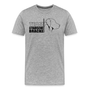 TEAM Litauische Bracke Hunde Hund Wilsigns - Männer Premium Bio T-Shirt - Grau meliert - Vorne - Damien (186cm)