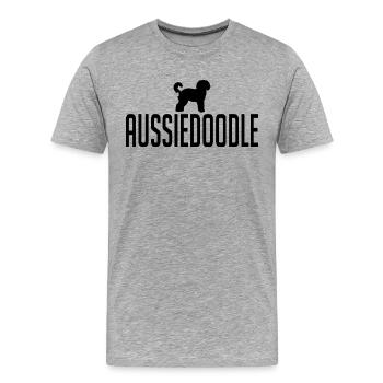 Aussiedoodle Races de chiens Chiens Wilsigns - T-shirt bio Premium Homme - gris chiné - Devant - Damien (186cm)