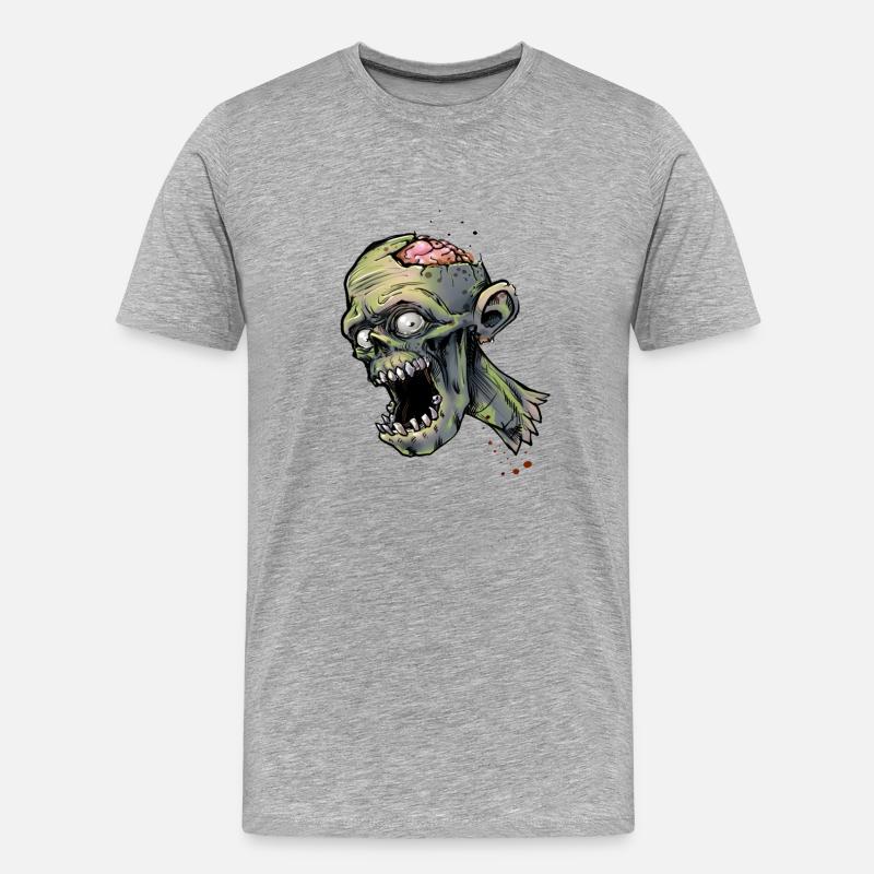 Zombie in einer Zombieapokalypse - Männer Premium Bio T-Shirt - Grau meliert