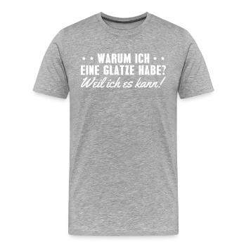 Glatze Weil ich es kann Glatzen - Männer Premium Bio T-Shirt - Grau meliert - Vorne - Damien (186cm)