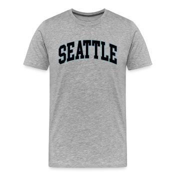 Seattle - Men's Premium Organic T-Shirt - heather grey - Front - Damien (186cm)