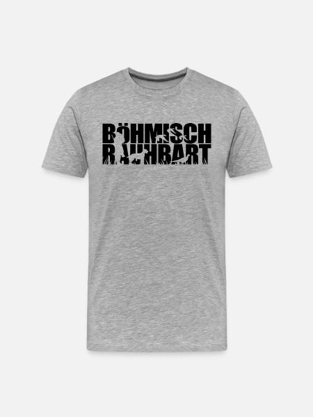 BÖHMISCH RAUHBART Jagdhunde Jagdhund Wilsigns - Männer Premium Bio T-Shirt - Grau meliert