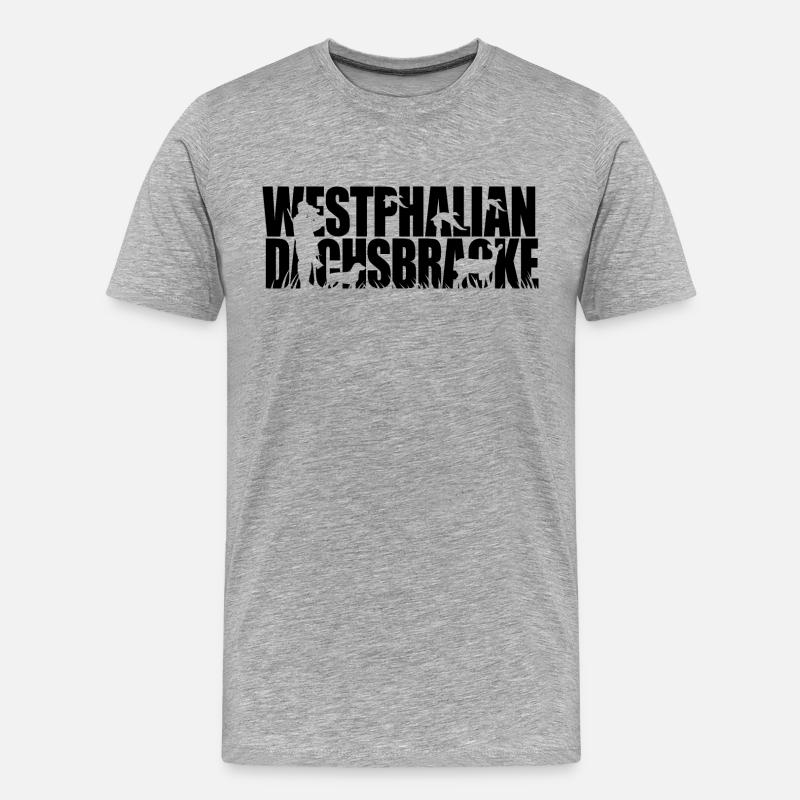WESTPHALIAN DACHSBRACKE Hunting dog script Wilsigns - Men's Premium Organic T-Shirt - heather grey