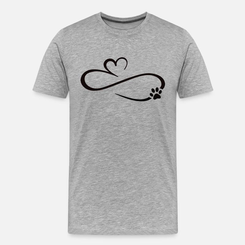 unendliche Hunde Liebe - Männer Premium Bio T-Shirt - Grau meliert