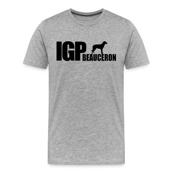 IGP BEAUCERON Sport canin Wilsigns chien cadeau - T-shirt bio Premium Homme - gris chiné - Devant - Damien (186cm)