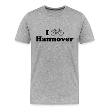 vélo Hanovre - T-shirt bio Premium Homme - gris chiné - Devant - Damien (186cm)
