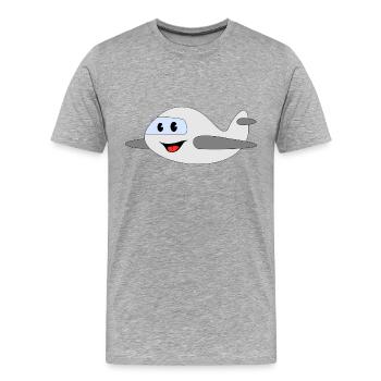 Flugzeug - Männer Premium Bio T-Shirt - Grau meliert - Vorne - Damien (186cm)