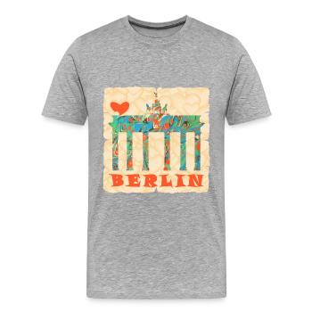 brandenburger tor e 4 - Männer Premium Bio T-Shirt - Grau meliert - Vorne - Damien (186cm)