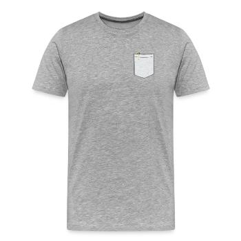 Poche poitrine avec stylo à bille - T-shirt bio Premium Homme - gris chiné - Devant - Damien (186cm)