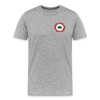 Cocarde française - révolution et république - T-shirt bio Premium Homme - gris chiné - Devant - Damien (186cm)
