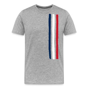 Frankreich - Männer Premium Bio T-Shirt - Grau meliert - Vorne - Damien (186cm)