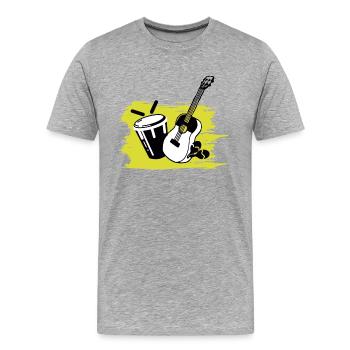 Venezolanische Instrumente - Männer Premium Bio T-Shirt - Grau meliert - Vorne - Damien (186cm)