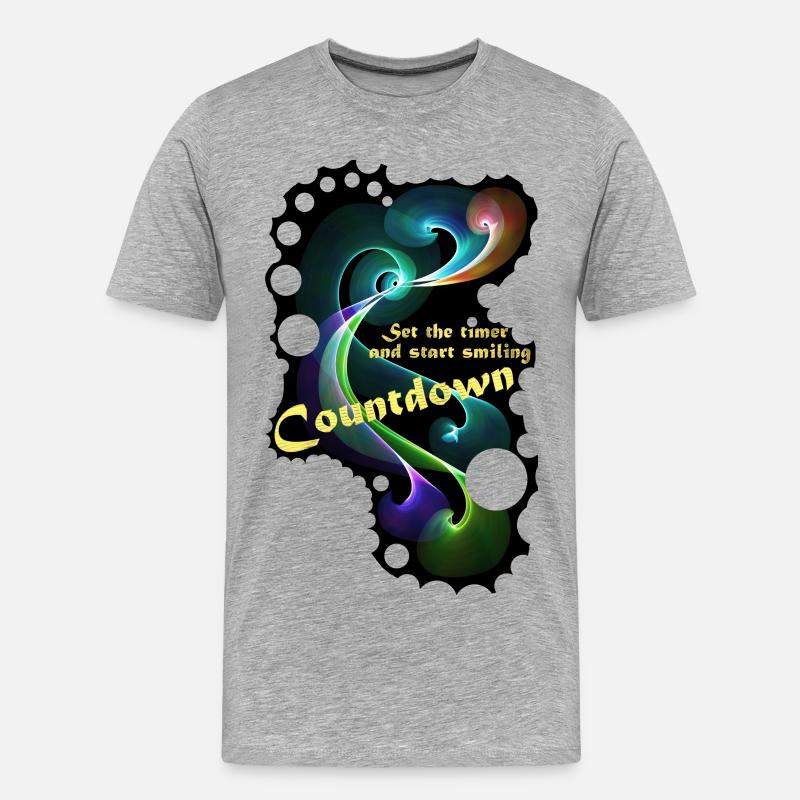 Countdown Smiling timer - Männer Premium Bio T-Shirt - Grau meliert