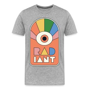 Radiant – Geometric Retro Sun Rays - Men's Premium Organic T-Shirt - heather grey - Front - Damien (186cm)