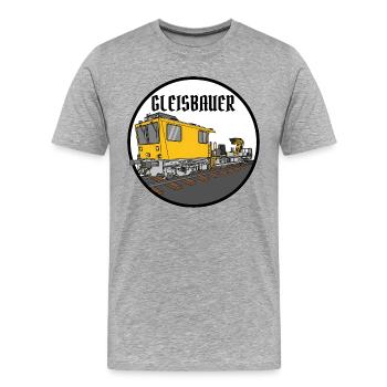 GAF Gleisarbeitsfahrzeug Gleisbauer - Männer Premium Bio T-Shirt - Grau meliert - Vorne - Damien (186cm)