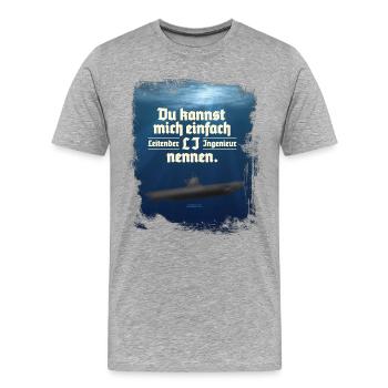 Leitender Ingenieur LI - Männer Premium Bio T-Shirt - Grau meliert - Vorne - Damien (186cm)
