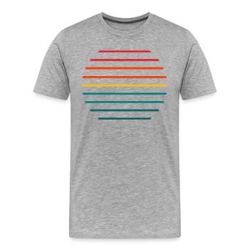 Retro Sonnenuntergang - Männer Premium Bio T-Shirt - Grau meliert - Vorne - Damien (186cm)