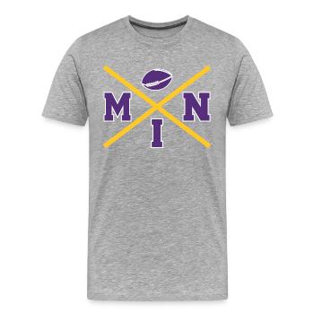 Minnesota Cross - Männer Premium Bio T-Shirt - Grau meliert - Vorne - Damien (186cm)