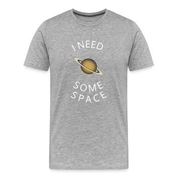 Saturn - Männer Premium Bio T-Shirt - Grau meliert - Vorne - Damien (186cm)