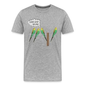 lustiges wlan - Männer Premium Bio T-Shirt - Grau meliert - Vorne - Damien (186cm)