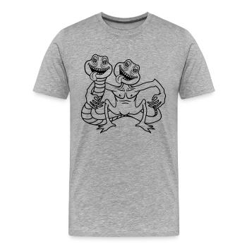 team couple 2 friends daemon horror halloween slut - Men's Premium Organic T-Shirt - heather grey - Front - Damien (186cm)