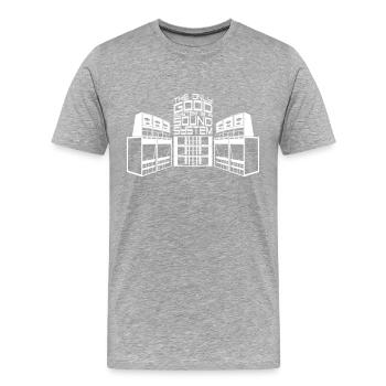 THE ONLY GOOD SYSTEM IS A SOUNDSYSTEM - Männer Premium Bio T-Shirt - Grau meliert - Vorne - Damien (186cm)