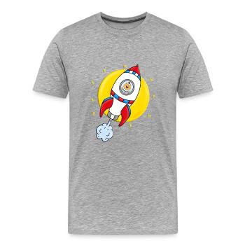 WELTRAUM - RAUMSCHIFF - ASTRONAUT - Männer Premium Bio T-Shirt - Grau meliert - Vorne - Damien (186cm)