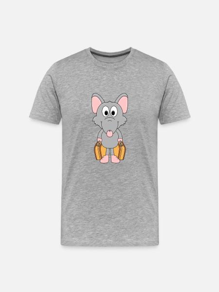 RATTE - KOFFER - TIER - TIERISCH - Männer Premium Bio T-Shirt - Grau meliert