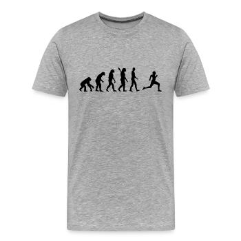 Evolution Laufen Läufer Läuferin Joggen b - Männer Premium Bio T-Shirt - Grau meliert - Vorne - Damien (186cm)