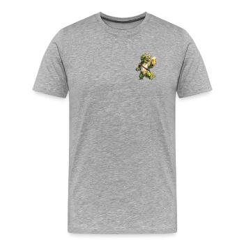 Tricératops - T-shirt bio Premium Homme - gris chiné - Devant - Damien (186cm)
