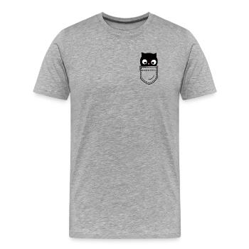 Chat Chats - T-shirt bio Premium Homme - gris chiné - Devant - Damien (186cm)