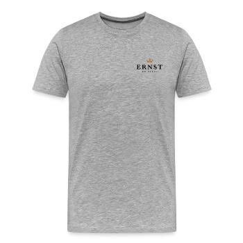 Ernst - Männer Premium Bio T-Shirt - Grau meliert - Vorne - Damien (186cm)