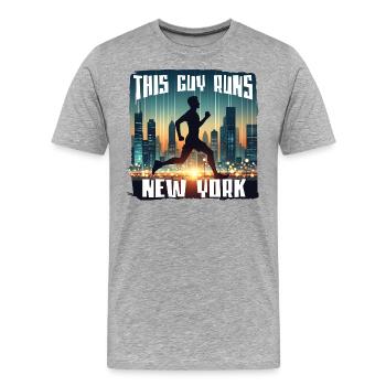 This guy runs Running Shirt - Men's Premium Organic T-Shirt - heather grey - Front - Damien (186cm)