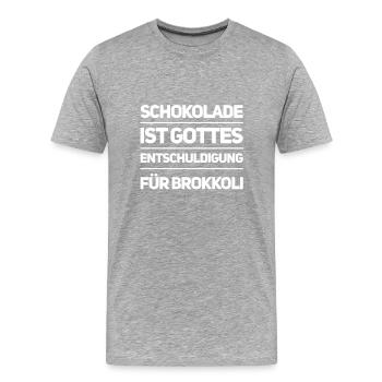 der Schöpfer und Humor - Männer Premium Bio T-Shirt - Grau meliert - Vorne - Damien (186cm)
