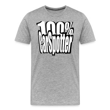 T-shirt accessoire CarSpotter #car #carspotter - T-shirt bio Premium Homme - gris chiné - Devant - Damien (186cm)