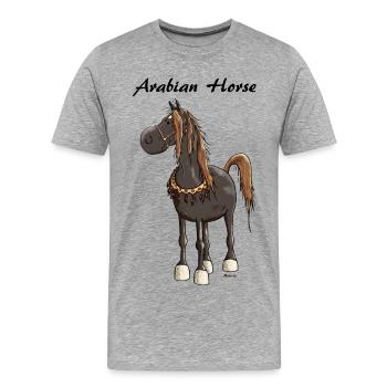 Verträumtes Araber Pferd - Araber - Männer Premium Bio T-Shirt - Grau meliert - Vorne - Damien (186cm)
