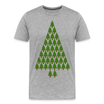 arbre de Noël arbre de Noël arbre de Noël - T-shirt bio Premium Homme - gris chiné - Devant - Damien (186cm)