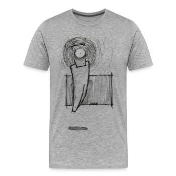 Levitating eye projection - Men's Premium Organic T-Shirt - heather grey - Front - Damien (186cm)